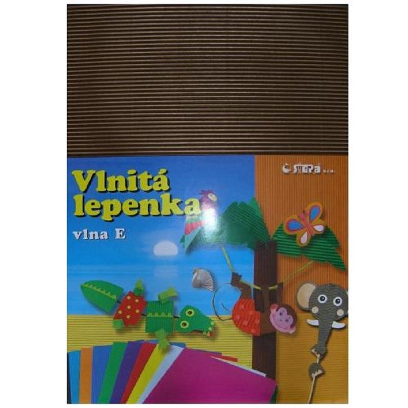 Vlnitý papír 260g - 34,5 × 24,5 cm - 10 listů - hnědá