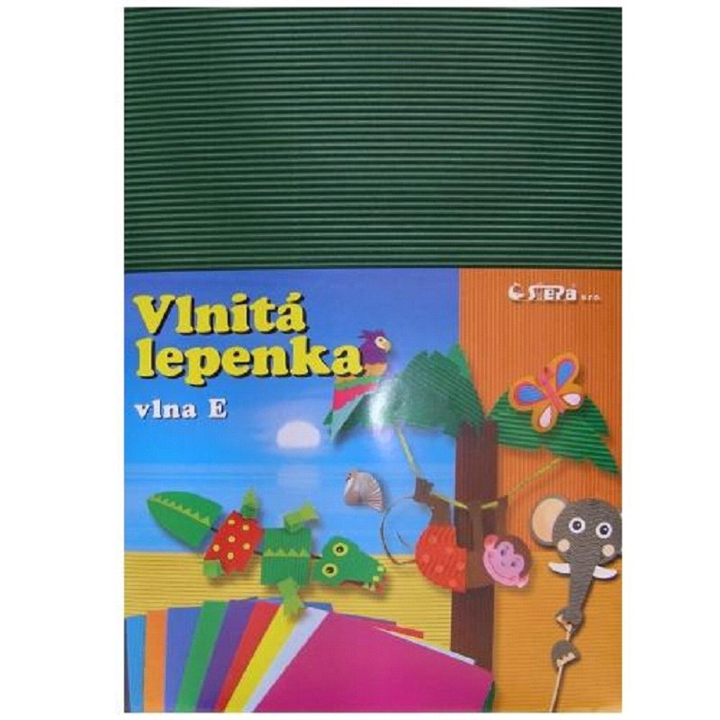 Vlnitý papír 260g - 34,5 × 24,5 cm - 10 listů - tmavě zelená