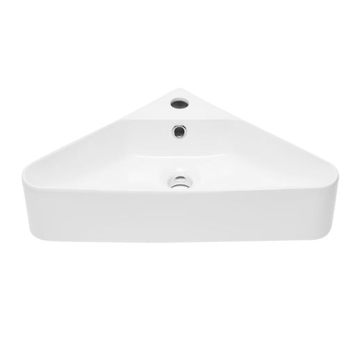 Rohové umyvadlo SAT Mood 56x34 cm otvor pro baterii, s přepadem SATM5634