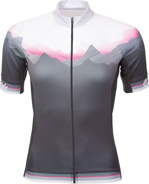 Dámský cyklodres O'STYLE Horyzont Race černorůžový Velikost: 34
