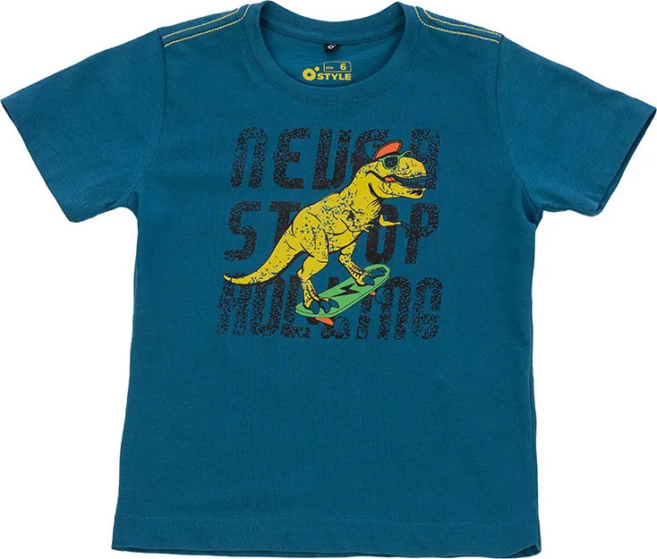 Dětské bavlněné triko O'STYLE Dino modré Velikost: 2 ROKY