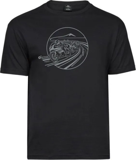 Pánské bavlněné triko O'STYLE Moto černé Velikost: 2XL