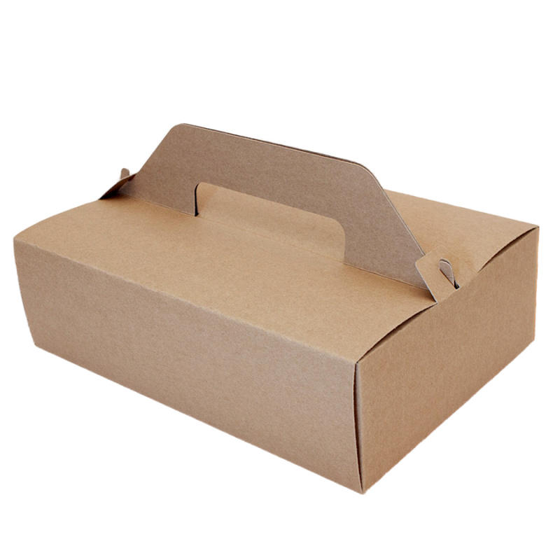 EcoPack Krabice na dort papírová EKO 18,5x15x9,5 cm s uchem kraft krt/50 ks