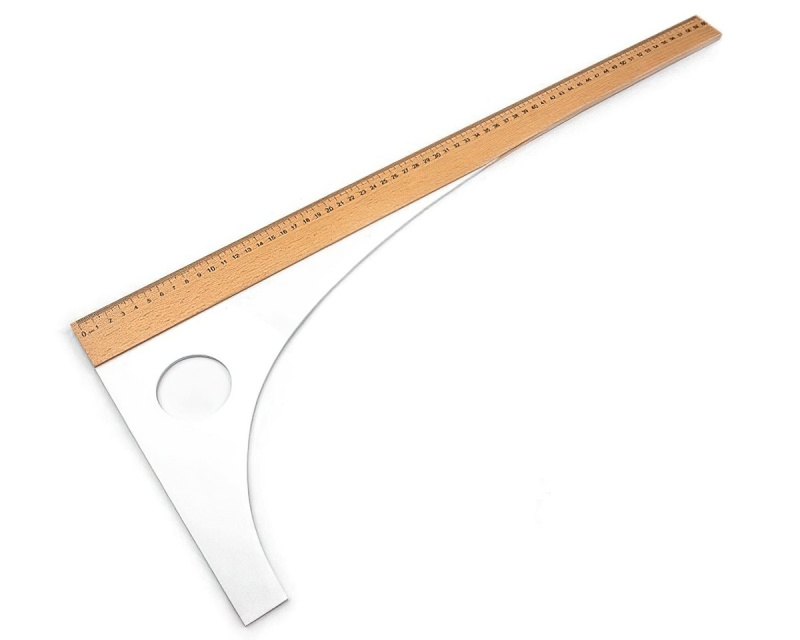 VTC Příložník / pravítko krejčovské na látky, bílá, jednostranný, škála 60cm