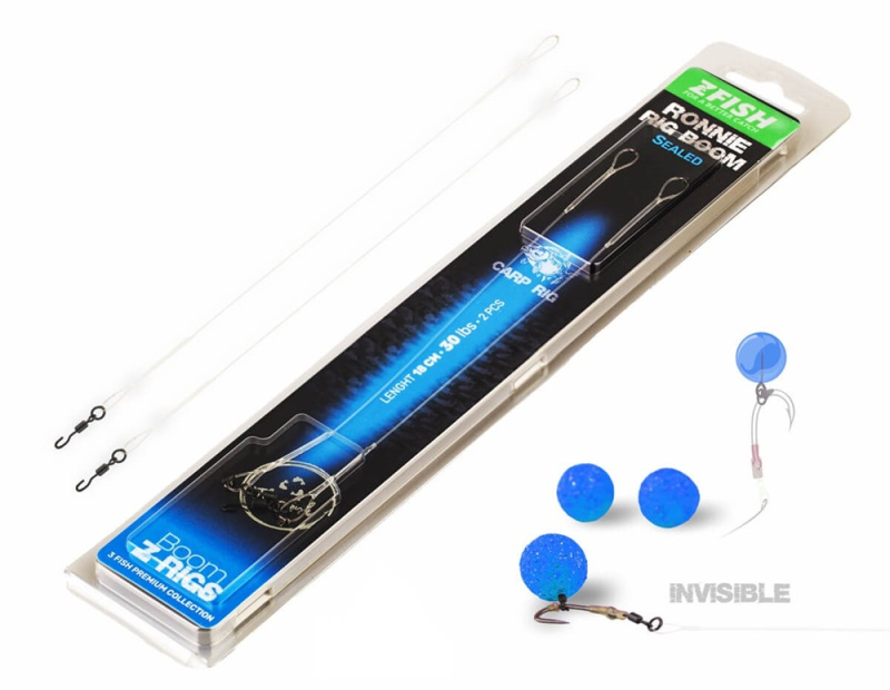 Zfish návazec zatavený ronnie rig boom 18 cm 30 lb 2 ks