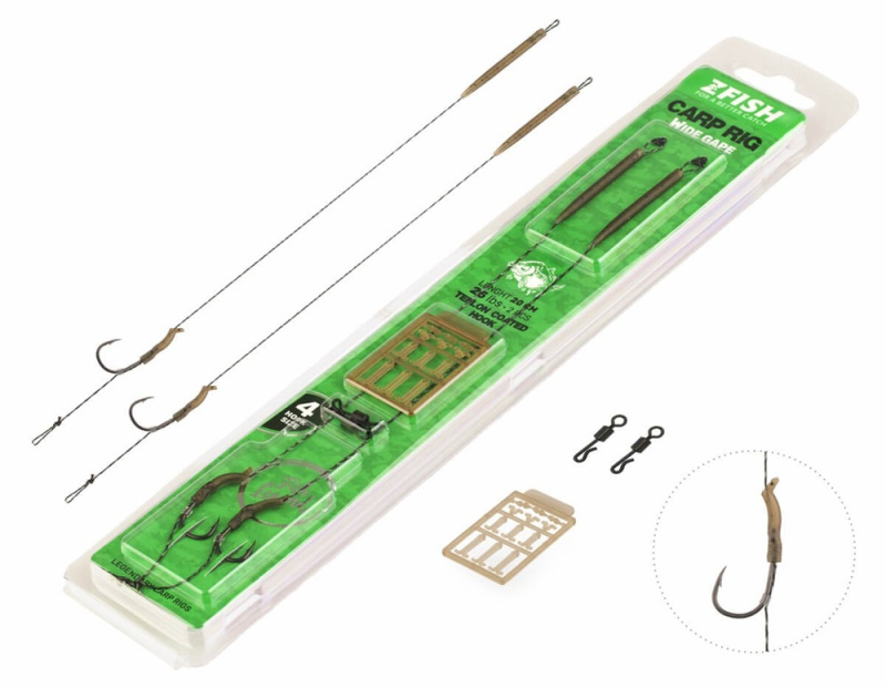 Zfish návazec wide gape carp rig 20 cm - velikost háčku 2