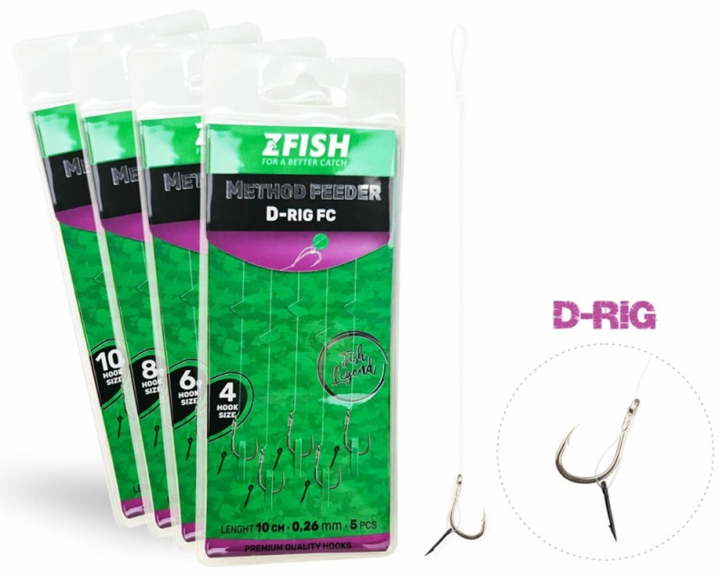 Zfish návazec method feeder d-rig 10 cm 5 ks - velikost háčku 14