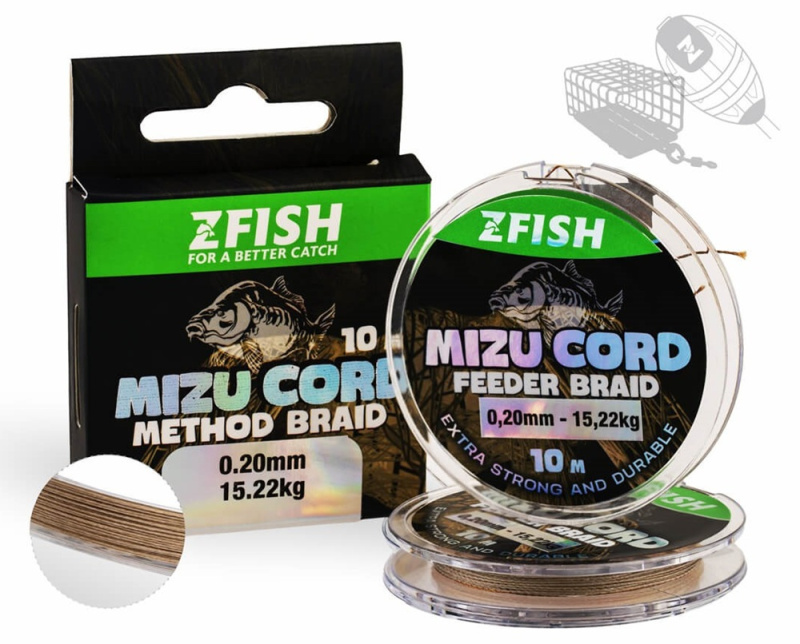 Zfish šňůrka mizucord method feeder braid 10 m - 0,18 mm 13,83 kg