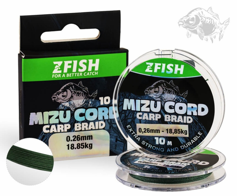 Zfish šňůrka mizucord carp braid line 10 m - 0,30 mm 24,17 kg
