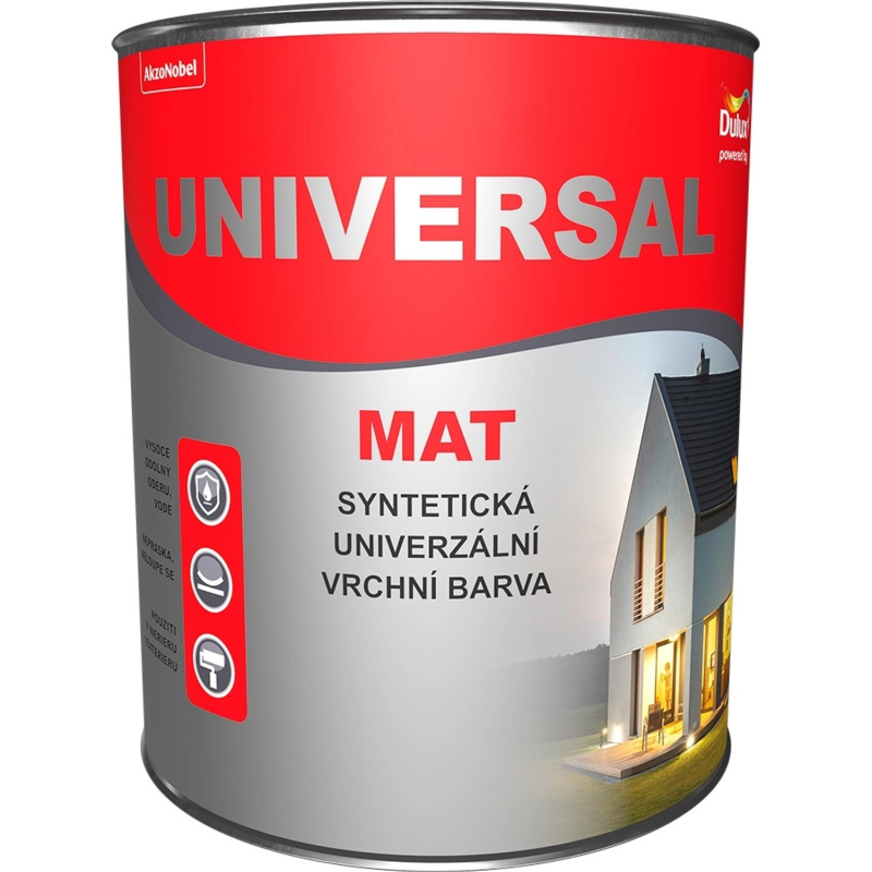 Dulux Vrchní barva na dřevo a kov UNIVERSAL MAT 100M bílá 0,75 l