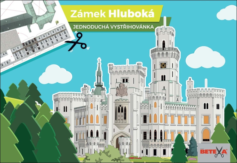 Zámek Hluboká (Jednoduchá vystřihovánka)