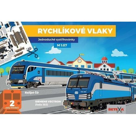 Rychlíkové vlaky - Jednoduché vystřihovánky