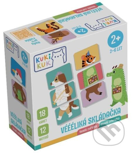 KukiKuk 80003 Véééliká skládačka Veselá zvířátka