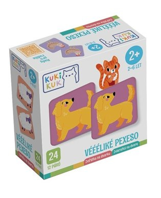 KukiKuk 80004 Véééliké pexeso Zvířátka na dvorku