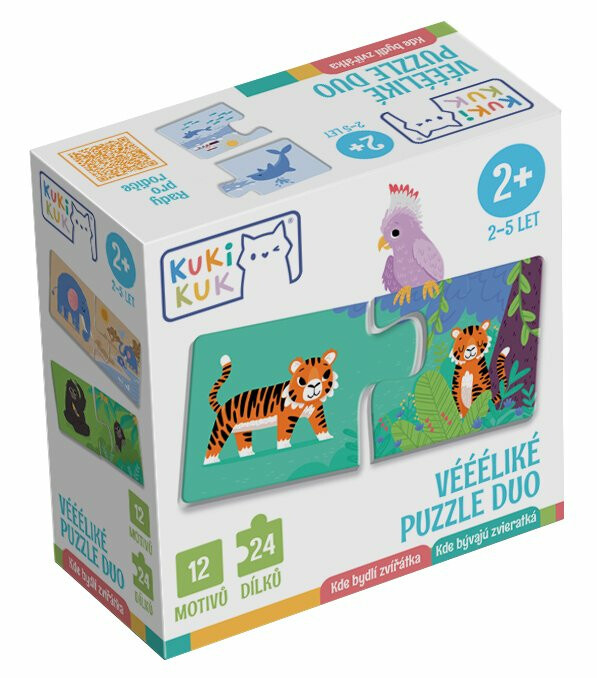 Efko KukiKuk Véééliká puzzle duo Kde bydlí zvířátka