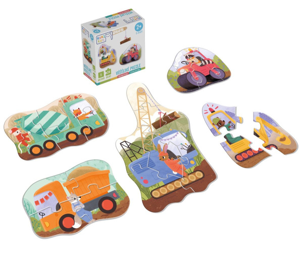 KukiKuk - Véééliké puzzle Stavební stroje - kniha z kategorie Puzzle