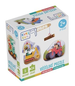 KukiKuk - Véééliké puzzle Stavební stroje - kniha z kategorie Puzzle