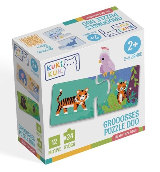 Grooosses Puzzle duo Wo die Tiere lebben