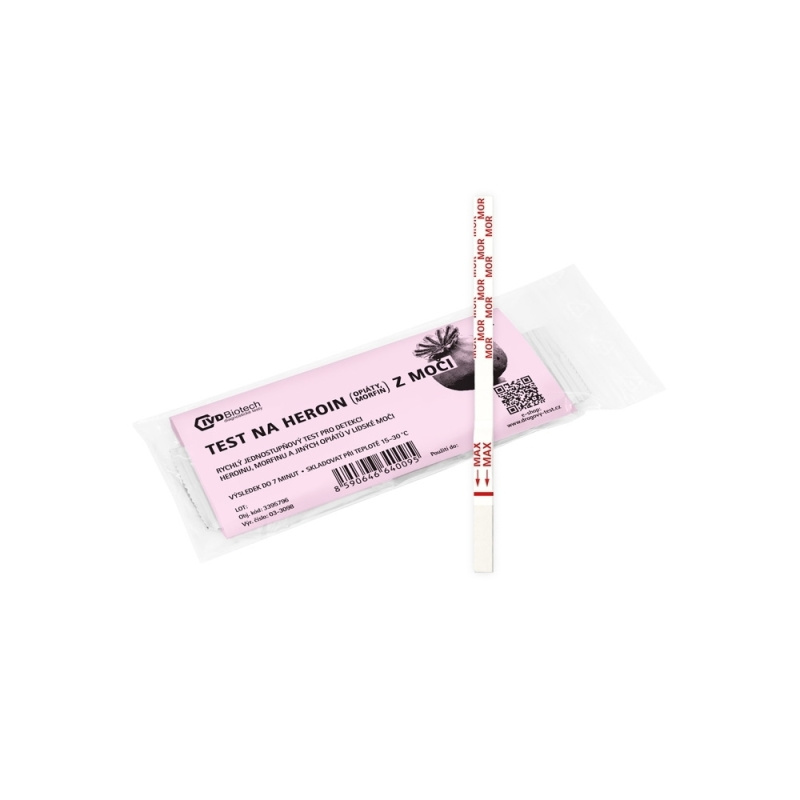IVD Biotech 2x Drogový test na HEROIN (morfin, opiáty) z moči, proužek