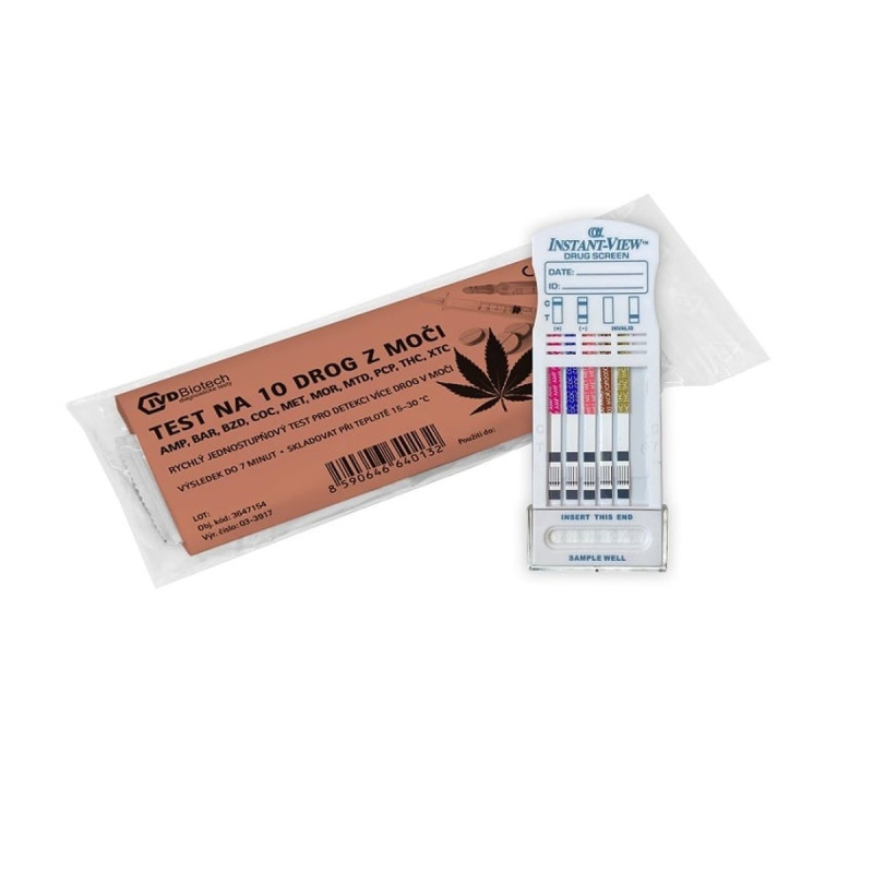 IVD Biotech 1x MultiTest na 10 drog z moči (AMP, BZO, COC,PCP,THC,MTD, MET, MDMA, MOP, OPI)