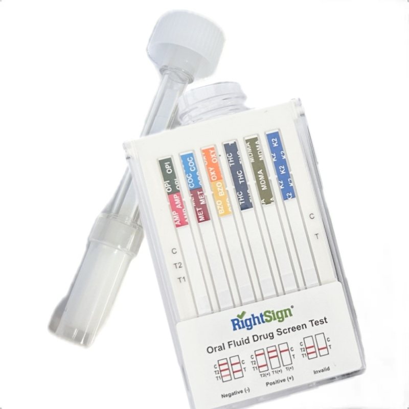 RightSign 1x Profesionální multitest na 9 drog ze slin (AMP, OPI, MET, COC, BZO, OXY, THC, MDMA, K2)