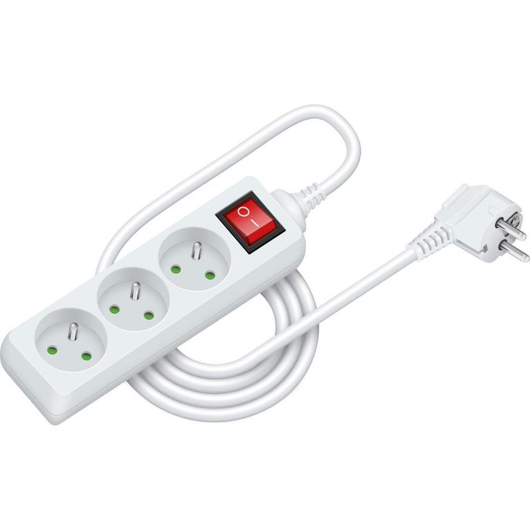 Prodlužovací kabel s vypínačem RETLUX RPC 19, 3 zásuvky, 2 m - bílý