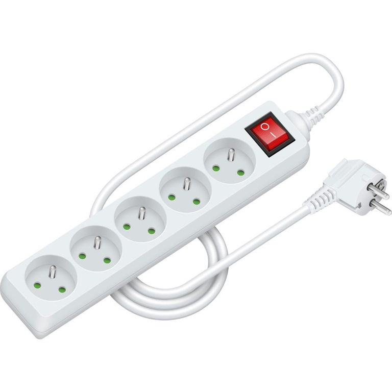 Prodlužovací kabel s vypínačem RETLUX RPC 28, 5 zásuvek, 1,5 m - bílý