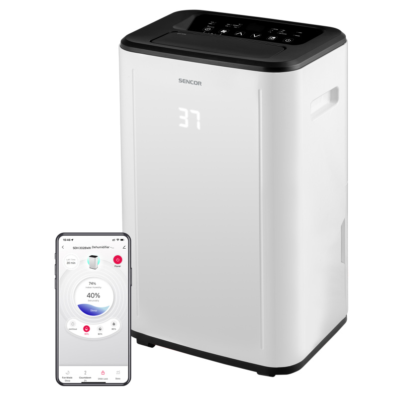 Sencor SDH 3028WH  Chytrý mobilní odvlhčovač 30l Wi-Fi