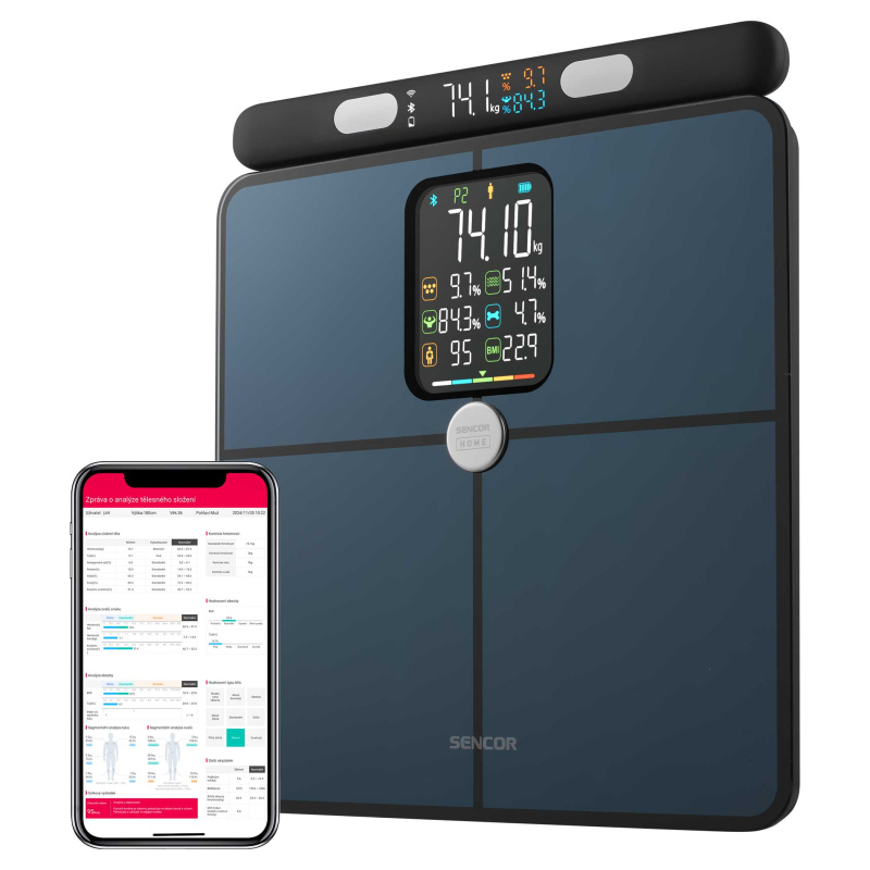 Sencor SBS 9102BK Chytrá osobní fitness váha s velkým displejem