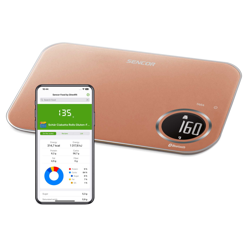Sencor SKS 7176GD Chytrá kuchyňská váha s Bluetooth