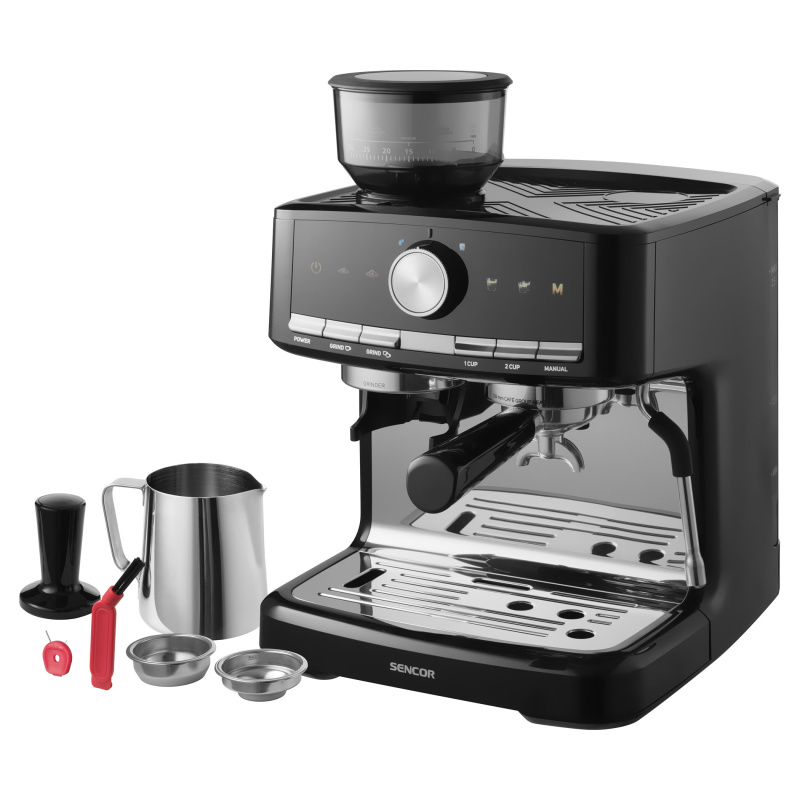 Sencor SES 6020BK Pákový Espresso kávovar s vestavěným mlýnkem
