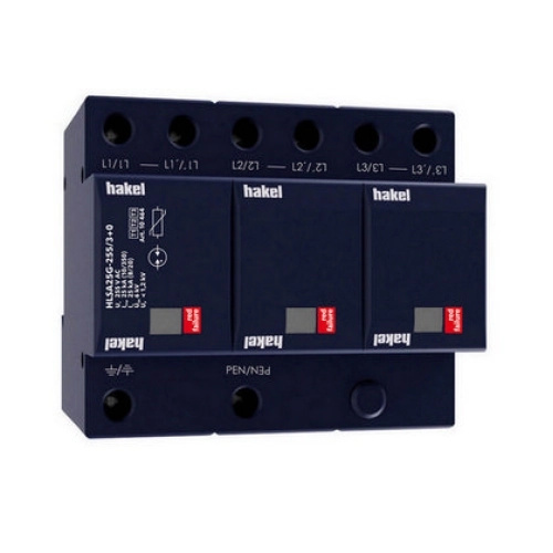 Svodič přepětí T1+T2+T3 Hakel HLSA25G-255/3+0