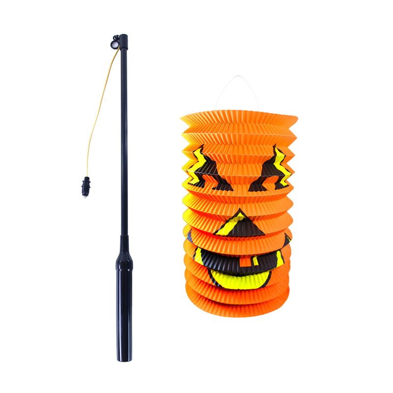 Lampion HALLOWEEN 15 cm se svítící hůlkou 39 cm