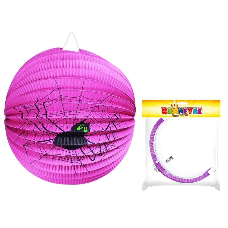 RAPPA Lampion Halloween pavouk s dřevěnou hůlkou 25 cm