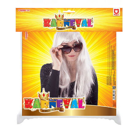 Paruka stříbrná dlouhé vlasy pro