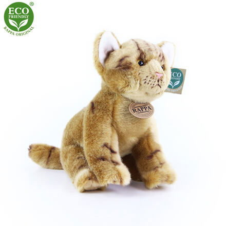 Rappa Plyšová kočka hnědá sedící, 24 cm ECO-FRIENDLY