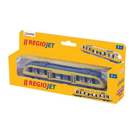 Vlak žlutý RegioJet kov/plast 17cm