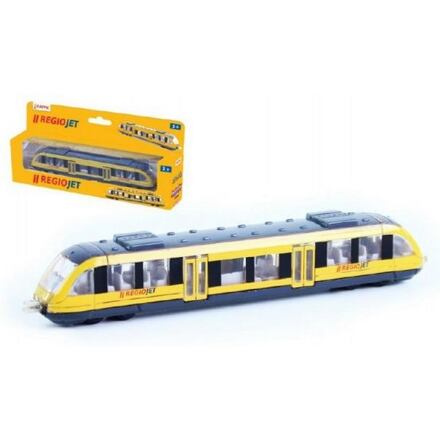 Vlak žlutý RegioJet kov/plast 17cm