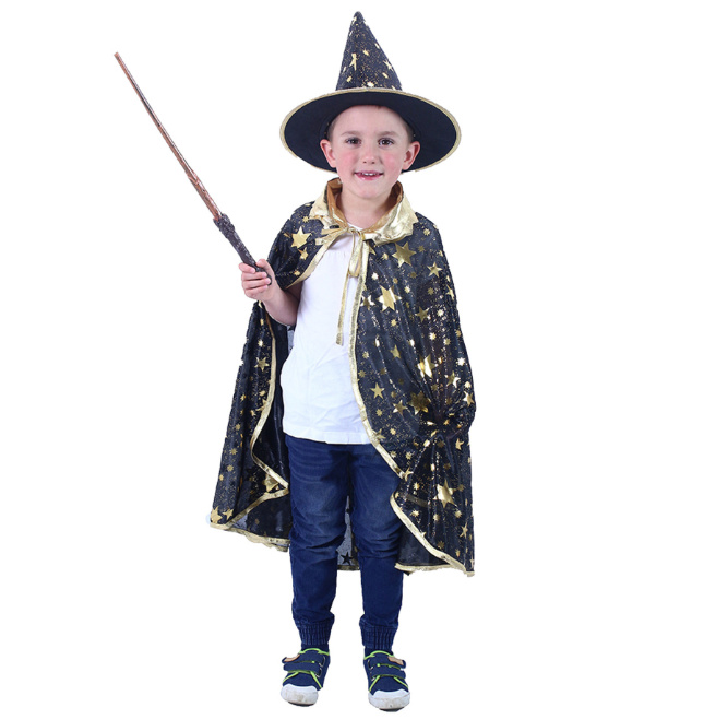 RAPPA plášť černý s kloboukem čarodějnice/Halloween