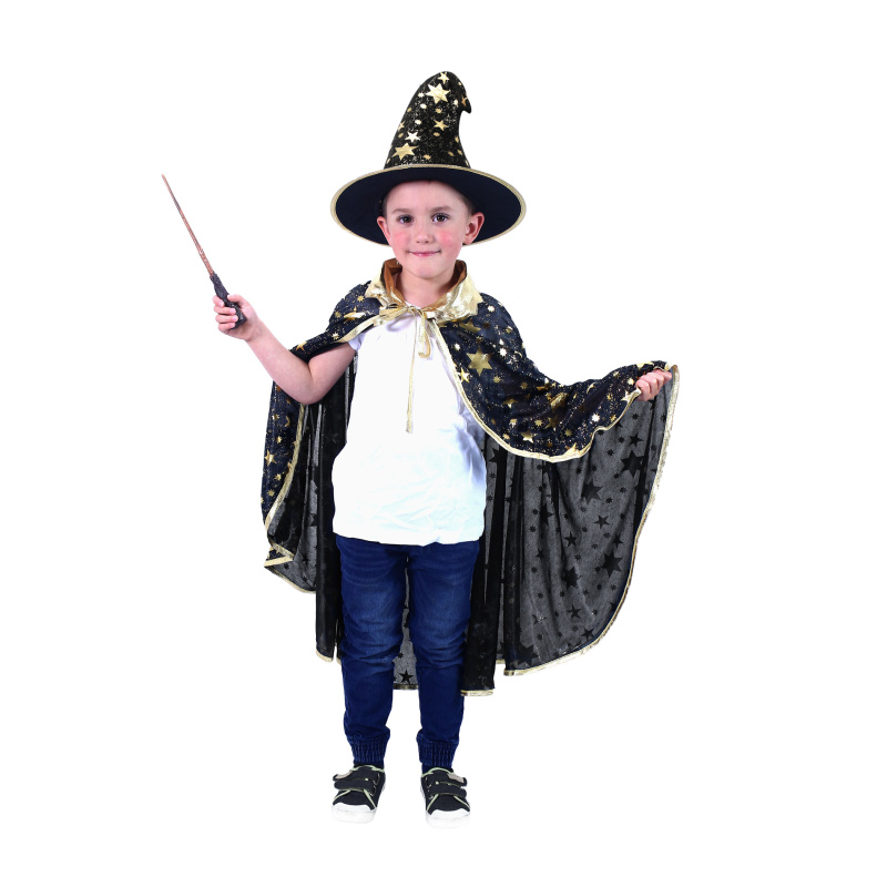 RAPPA plášť černý s kloboukem čarodějnice/Halloween