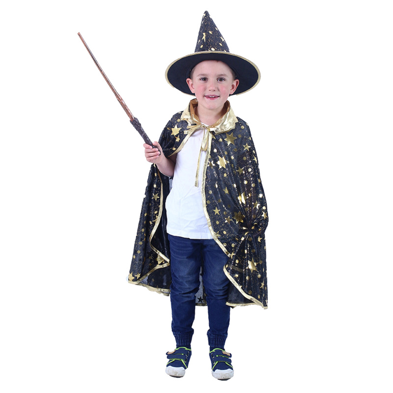 RAPPA plášť černý s kloboukem čarodějnice/Halloween