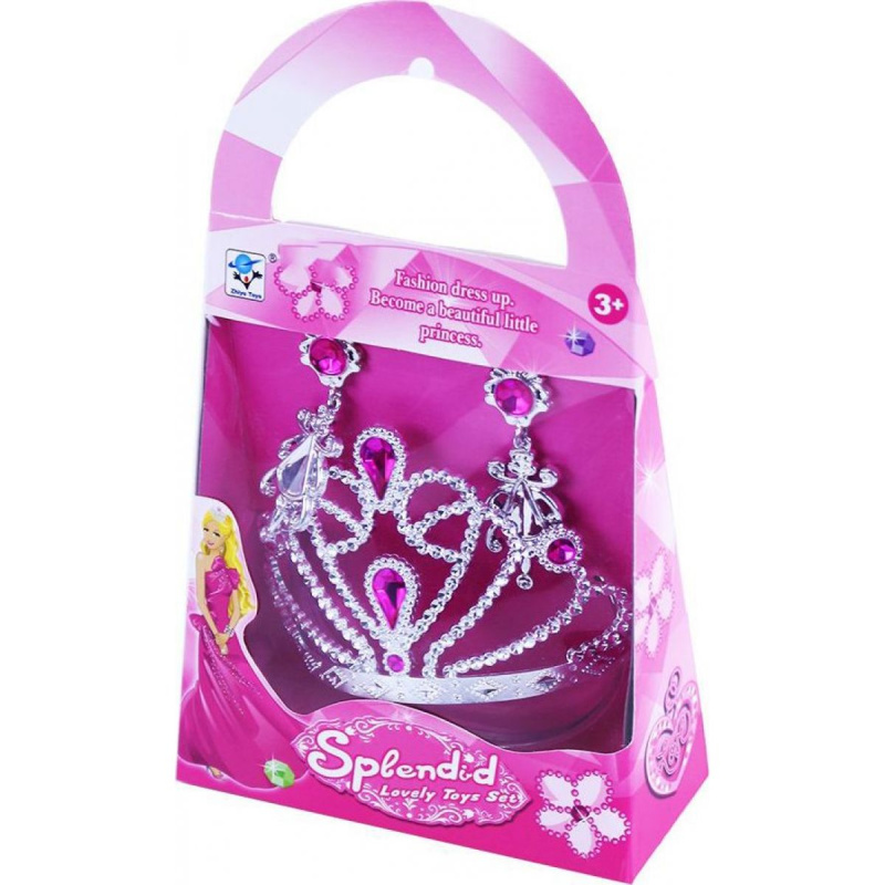 RAPPA Korunka princezna s náušnicemi růžová