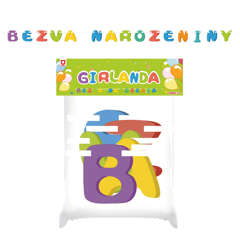 Rappa Girlanda papírová Bezva narozeniny 192157