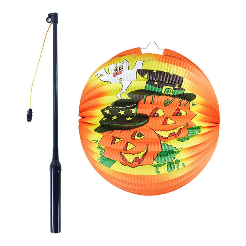 Lampion Halloween kulatý - veselé dýně 25 cm
