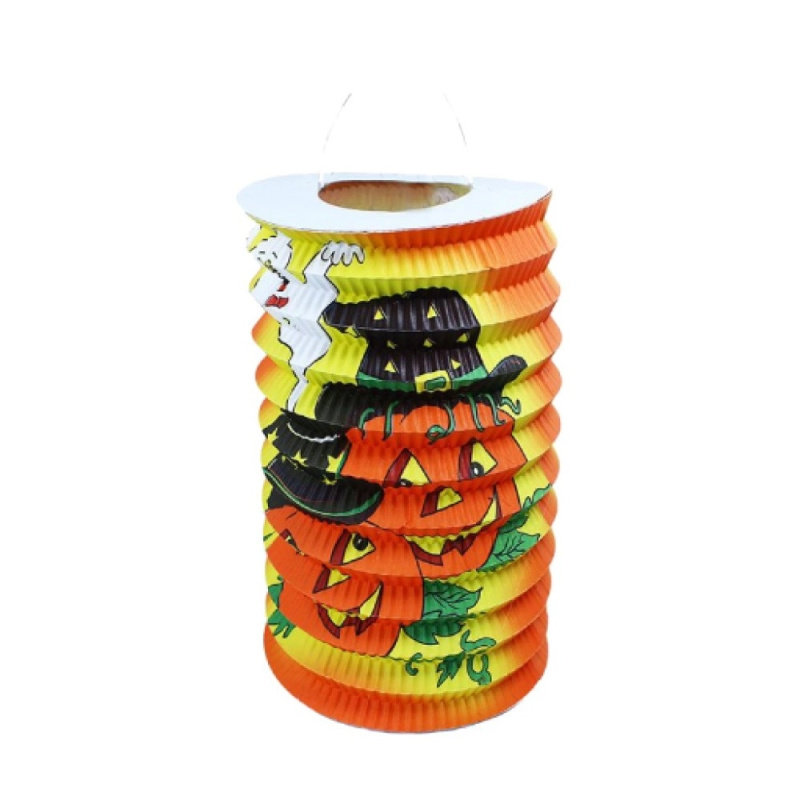 Lampion HALLOWEEN s dřevenou hůlkou 15 cm