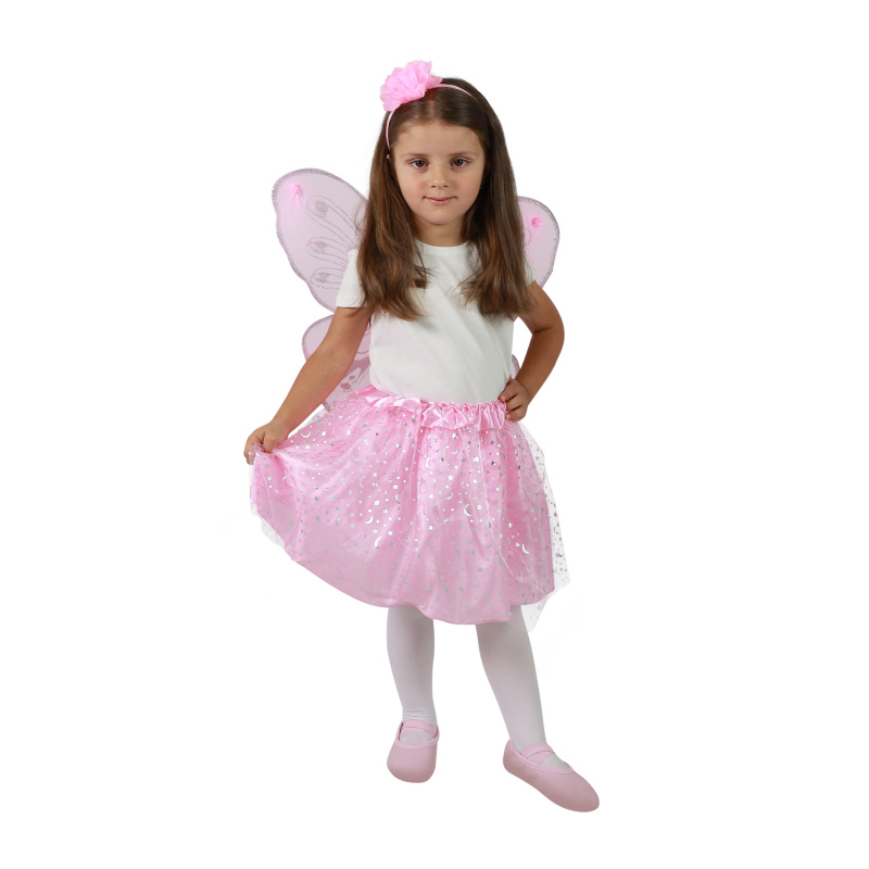 RAPPA tutu sukně růžový motýl s hůlkou a křídly