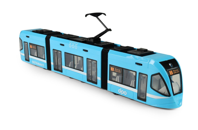 Moderní tramvaj Ostrava modrá 47 cm