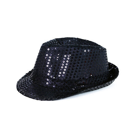 RAPPA Klobouk disco černý s LED světlem pro