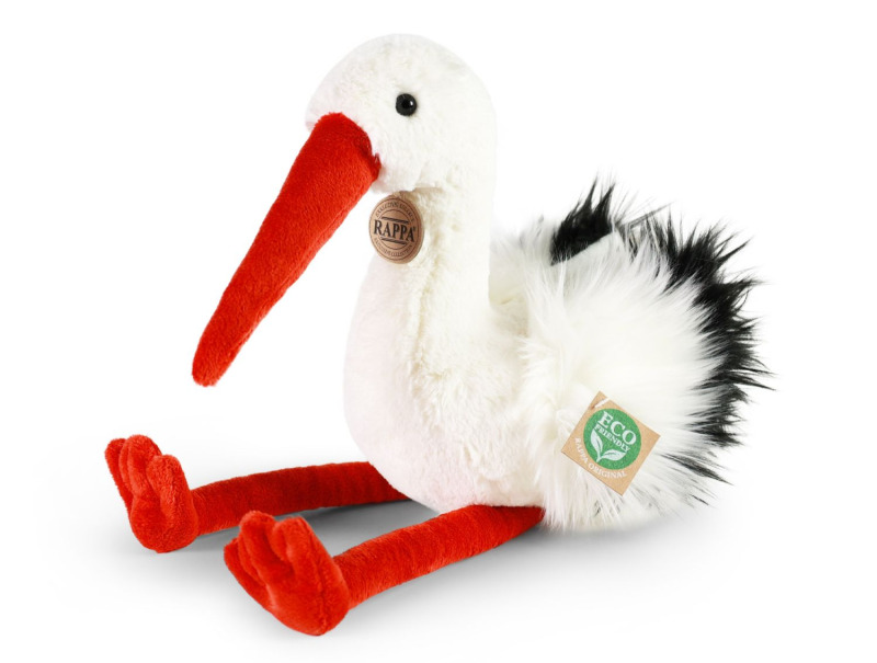 Rappa Plyšový pták čáp 39 cm ECO-FRIENDLY