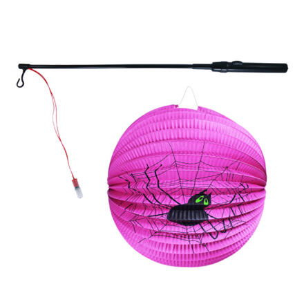 RAPPA Lampion Halloween pavouk s dřevěnou hůlkou 25 cm